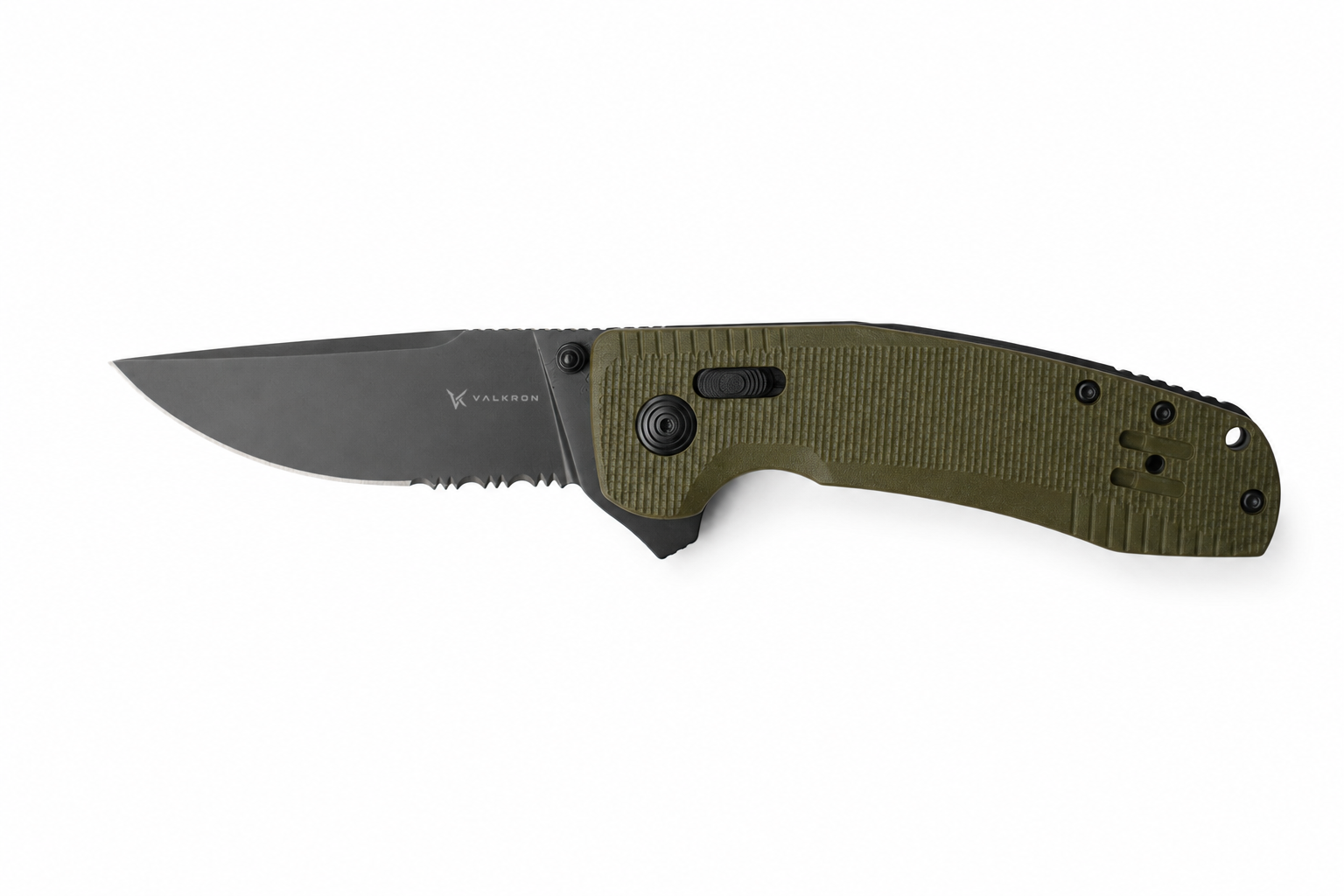 Ridgeguard folding knife open side view by VALKRON