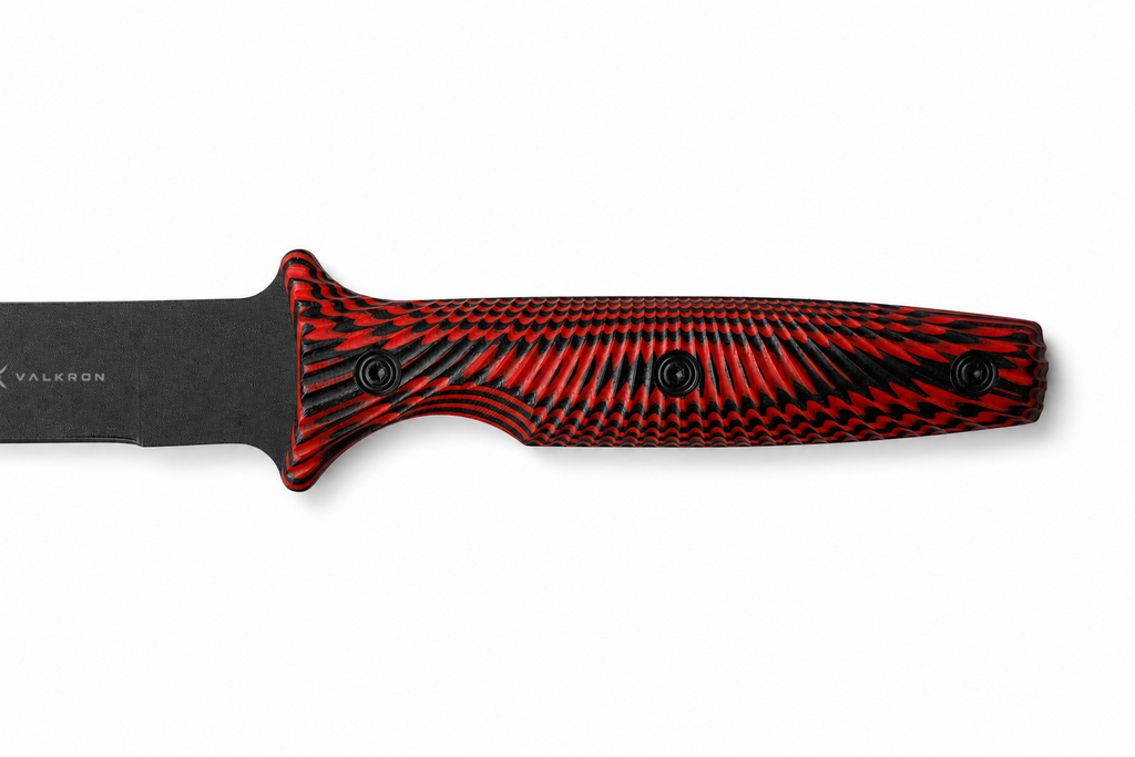 Crimson Ridge fixed blade knife handle detail