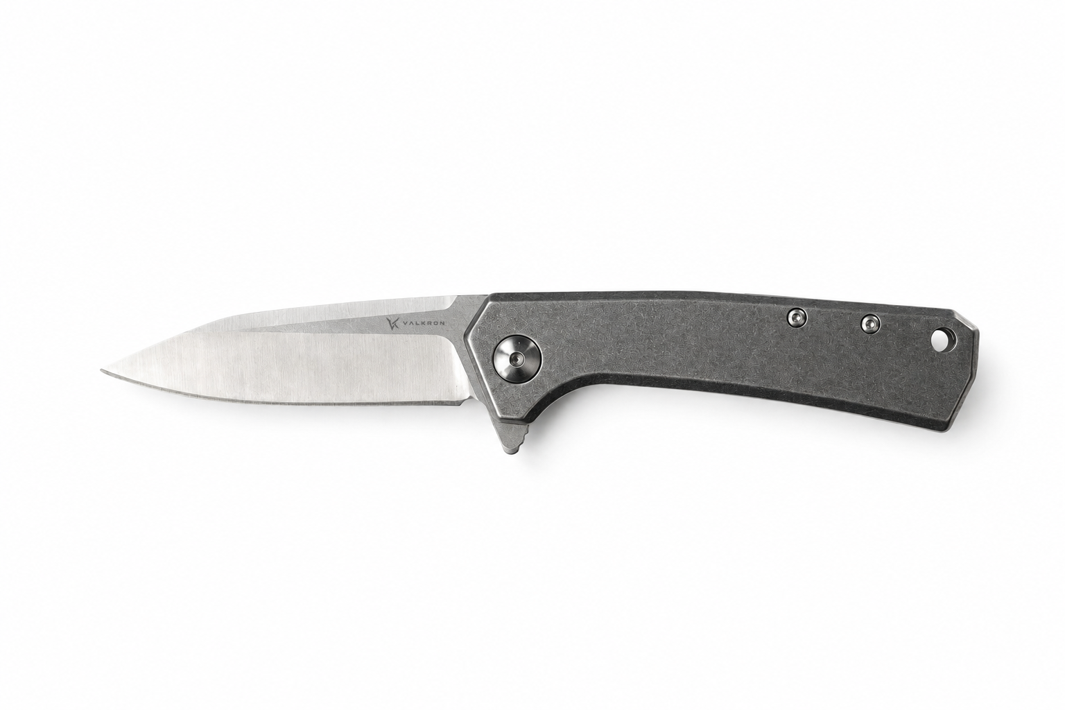 Greyfang folding knife open side view by VALKRON