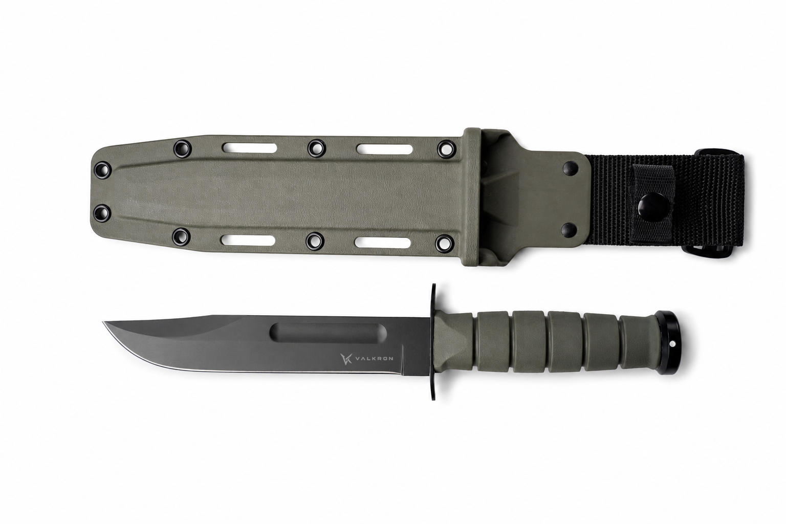 Field Sentinel fixed blade knife shown with black sheath by VALKRON