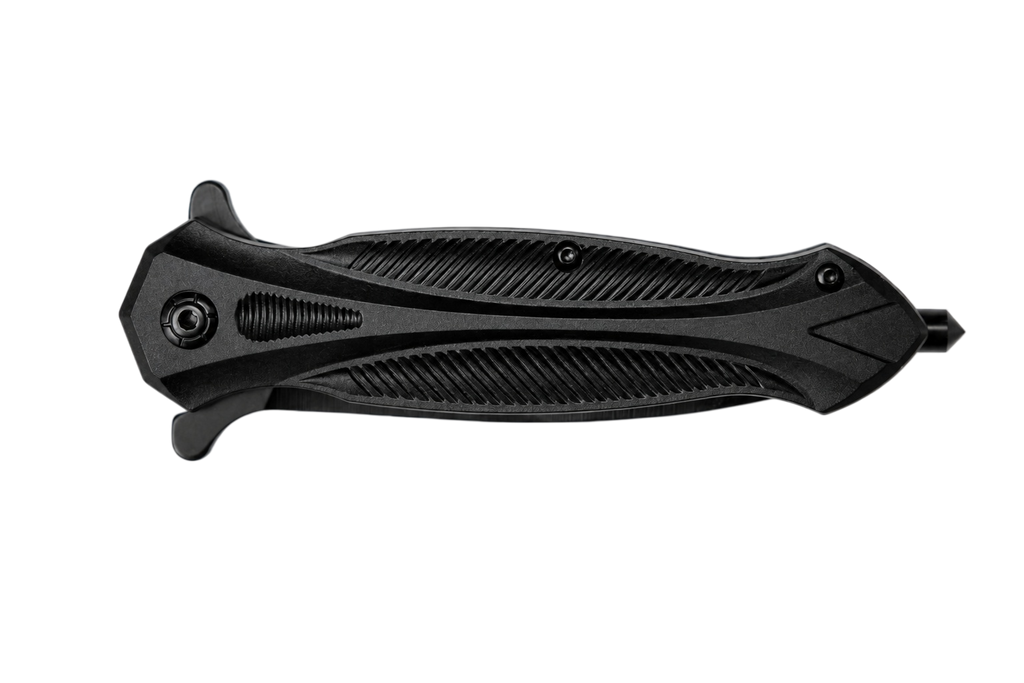 Blackout black folding knife closed side view