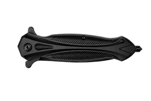Blackout black folding knife closed side view
