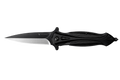 Blackout black folding knife open view by VALKRON