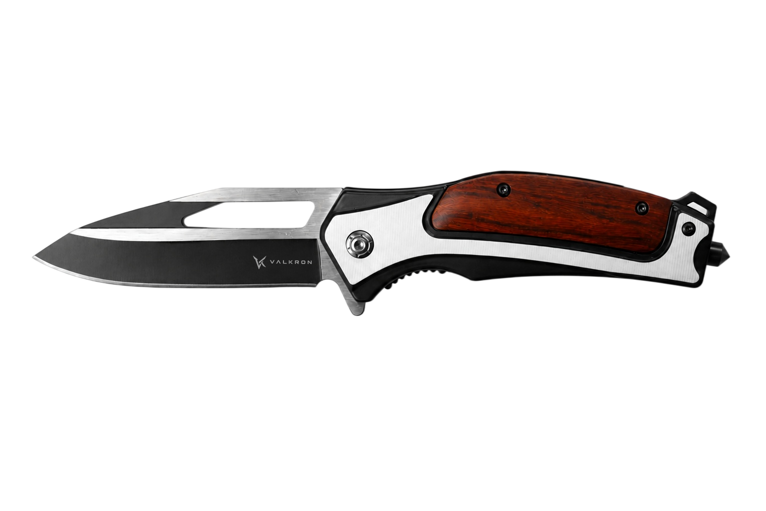 Redcrest folding pocket knife open view by VALKRON