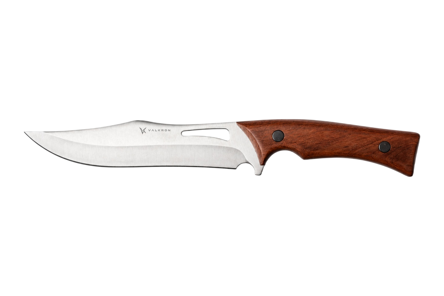 Ironpin fixed blade hunting knife with brown handle by VALKRON