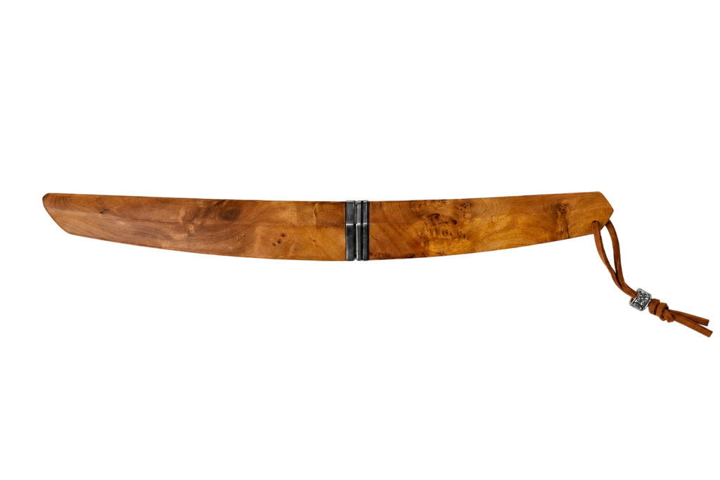 Aurora Damascus fixed blade knife Sheath View