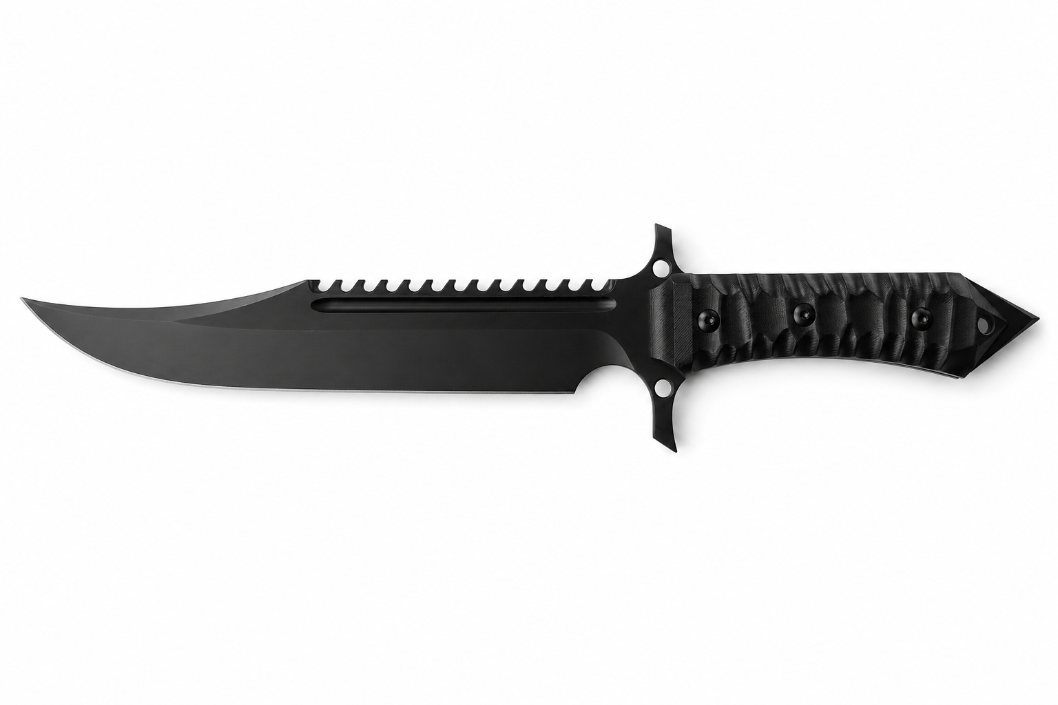 Dreadspine sawback fixed blade knife side view by VALKRON