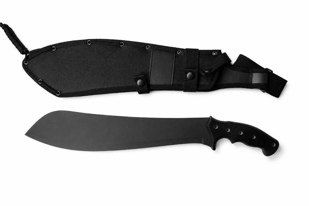 Stonebreaker utility fixed blade knife shown with black sheath