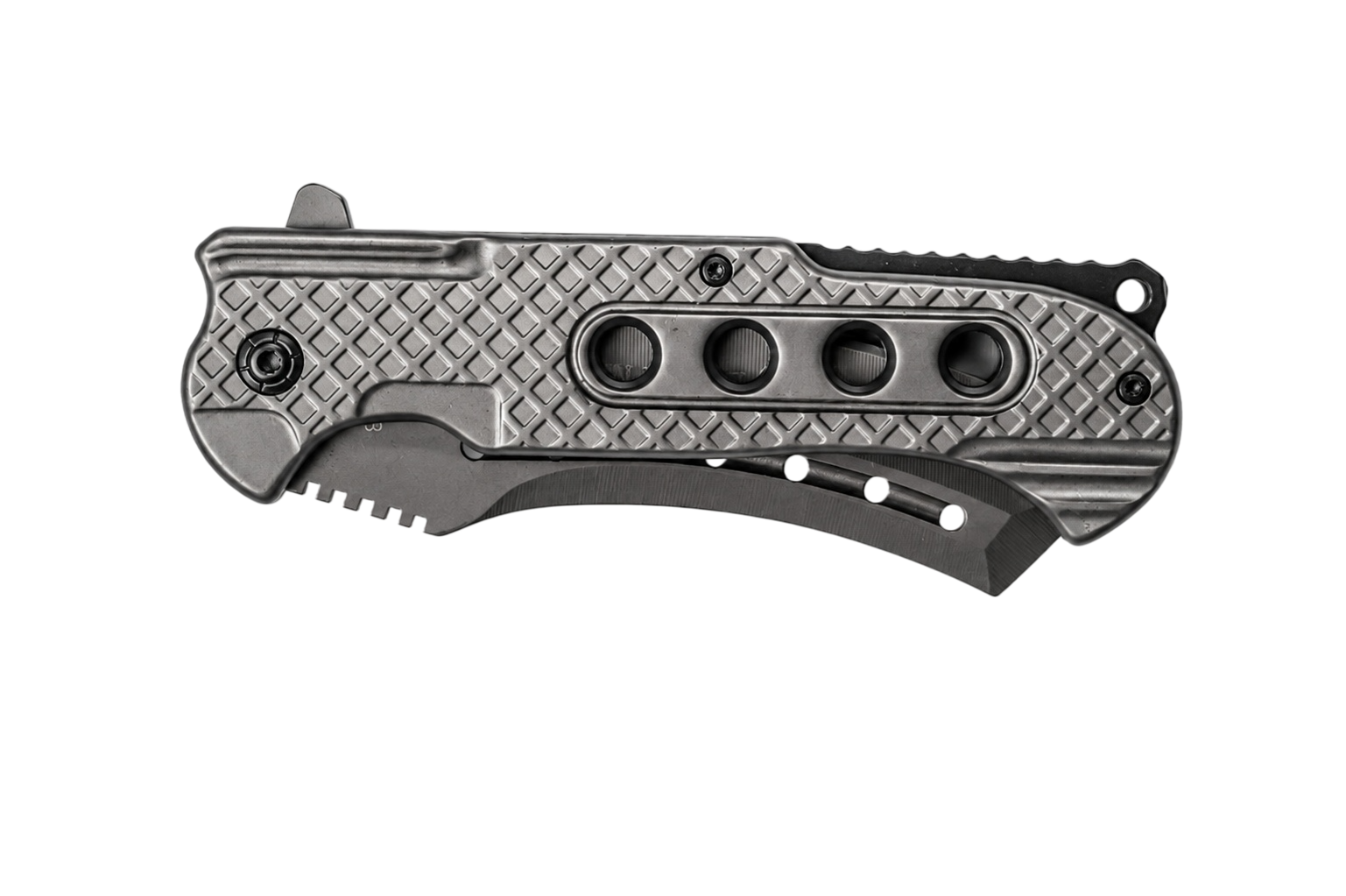 Warcleaver stainless steel folding knife side view